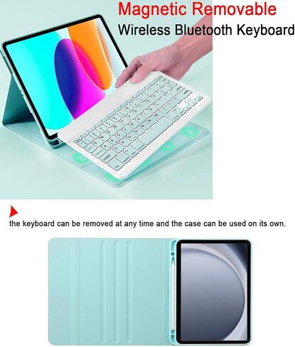 Keyboard Case Compatible for Samsung Galaxy Tab A9+/A9 Plus 11 Inch 2023, Wireless Bluetooth Keyboard Cover Compatible for Galaxy Tablet A9+ with Pencil Holder Model SM-X210/X216/X218 Purple in Saudi Arabia