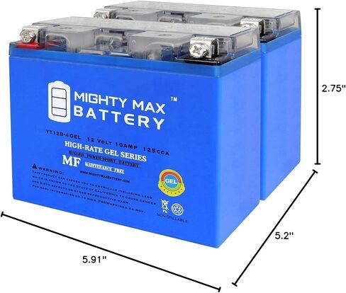 Mighty Max Battery YT12B-4 Maintenance Free GEL Motorcycle Battery in Saudi Arabia