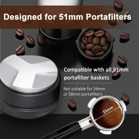 53mm Adjustable Coffee Distributor & Tamper, Dual Head Coffee Leveler, Compatible with 54mm Breville Portafilter, 2-in-1 Espresso Hand Tamper with Adjustable Depth in Saudi Arabia