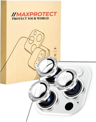 //MAXPROTECT for iPhone16 Pro/IPhone16 Pro Max Premium HD Camera Lens Protector; 9H Hardness Glass; Anti-Fog; Dustproof; Scratch-Resistant; Moisture Resistance; Case Friendly Design, Seamlessly Compatible with All Phone Cases 1 Pack (Glitter Purple, IPhon in Saudi Arabia
