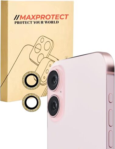 //MAXPROTECT for iPhone16 Pro/IPhone16 Pro Max Premium HD Camera Lens Protector; 9H Hardness Glass; Anti-Fog; Dustproof; Scratch-Resistant; Moisture Resistance; Case Friendly Design, Seamlessly Compatible with All Phone Cases 1 Pack (Glitter Purple, IPhon in Saudi Arabia