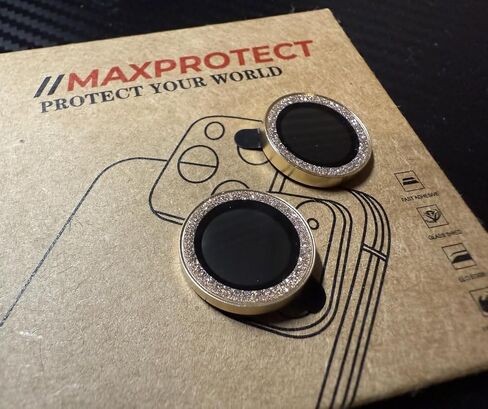 //MAXPROTECT for iPhone16 Pro/IPhone16 Pro Max Premium HD Camera Lens Protector; 9H Hardness Glass; Anti-Fog; Dustproof; Scratch-Resistant; Moisture Resistance; Case Friendly Design, Seamlessly Compatible with All Phone Cases 1 Pack (Glitter Purple, IPhon in Saudi Arabia