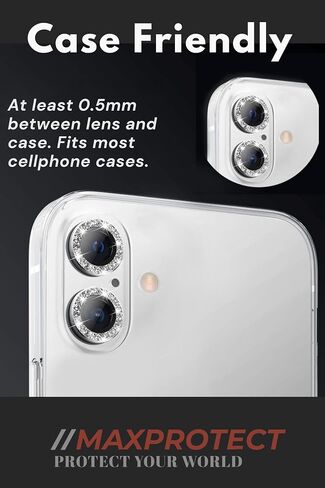 //MAXPROTECT for iPhone16 Pro/IPhone16 Pro Max Premium HD Camera Lens Protector; 9H Hardness Glass; Anti-Fog; Dustproof; Scratch-Resistant; Moisture Resistance; Case Friendly Design, Seamlessly Compatible with All Phone Cases 1 Pack (Glitter Purple, IPhon in Saudi Arabia
