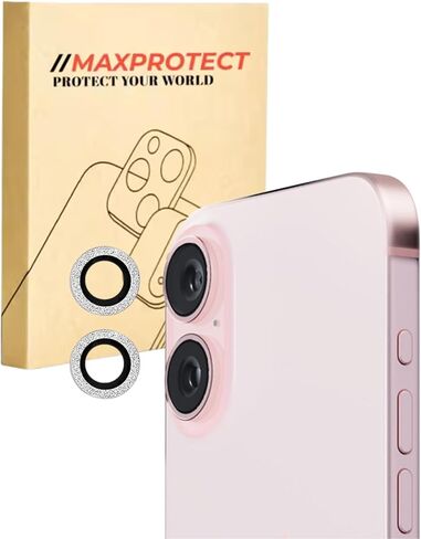 //MAXPROTECT for iPhone16 Pro/IPhone16 Pro Max Premium HD Camera Lens Protector; 9H Hardness Glass; Anti-Fog; Dustproof; Scratch-Resistant; Moisture Resistance; Case Friendly Design, Seamlessly Compatible with All Phone Cases 1 Pack (Glitter Purple, IPhon in Saudi Arabia