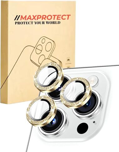 //MAXPROTECT for iPhone16 Pro/IPhone16 Pro Max Premium HD Camera Lens Protector; 9H Hardness Glass; Anti-Fog; Dustproof; Scratch-Resistant; Moisture Resistance; Case Friendly Design, Seamlessly Compatible with All Phone Cases 1 Pack (Glitter Purple, IPhon in Saudi Arabia