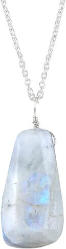 Thecraftman Natural Amazonite Cabochon Necklace, Gemstone Pendant Necklace, Genuine Gemstone, Birthstone, Gift for Her, Healing Stone, 18 Inch in Saudi Arabia
