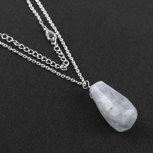 Thecraftman Natural Amazonite Cabochon Necklace, Gemstone Pendant Necklace, Genuine Gemstone, Birthstone, Gift for Her, Healing Stone, 18 Inch in Saudi Arabia