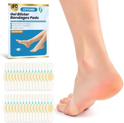 Gel Blister Bandages Hydrocolloid Bandages - 30ct Blister Cushions - Water Resistant Blister Bandages for Feet &Toe- Ultra-Thin Blister Prevention & Recovery Pads - Variety Pack in Saudi Arabia