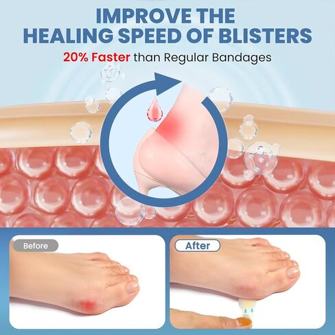 Gel Blister Bandages Hydrocolloid Bandages - 30ct Blister Cushions - Water Resistant Blister Bandages for Feet &Toe- Ultra-Thin Blister Prevention & Recovery Pads - Variety Pack in Saudi Arabia