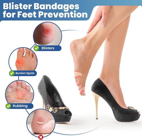 Gel Blister Bandages Hydrocolloid Bandages - 30ct Blister Cushions - Water Resistant Blister Bandages for Feet &Toe- Ultra-Thin Blister Prevention & Recovery Pads - Variety Pack in Saudi Arabia