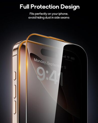 3 Pack for iPhone 13/iPhone 13 Pro/iPhone 14 6.1 inch Tempered Glass Screen Protector, Dust free CABIN, Auto Positioning, Bubble Free, Privacy Protection, Easy Installation, Tempered Glass in Saudi Arabia