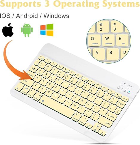 Ultra-Slim Bluetooth Rechargeable Keyboard for Google Pixel 6 Pro and All Bluetooth Enabled iPads, iPhones, Android Tablets, Smartphones, Windows pc - Onyx Black in Saudi Arabia