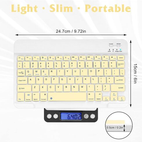 Ultra-Slim Bluetooth Rechargeable Keyboard for Google Pixel 6 Pro and All Bluetooth Enabled iPads, iPhones, Android Tablets, Smartphones, Windows pc - Onyx Black in Saudi Arabia