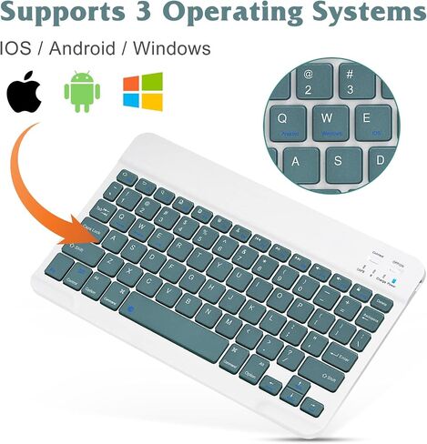 Ultra-Slim Bluetooth Rechargeable Keyboard for Google Pixel 6 Pro and All Bluetooth Enabled iPads, iPhones, Android Tablets, Smartphones, Windows pc - Onyx Black in Saudi Arabia