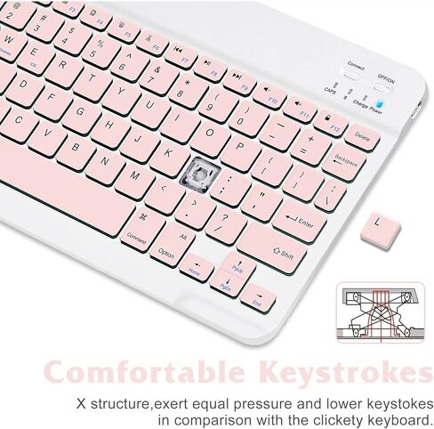 Ultra-Slim Bluetooth Rechargeable Keyboard for Google Pixel 6 Pro and All Bluetooth Enabled iPads, iPhones, Android Tablets, Smartphones, Windows pc - Onyx Black in Kuwait