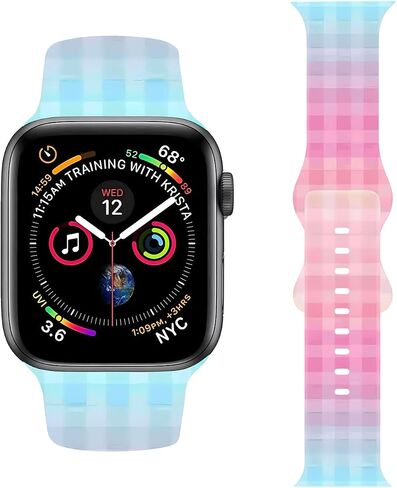 نطاقات الحبوب الأنيقة منقوشة متوافقة مع Apple Watch 38mm 40 مم 41 مم/لتر ، حزام معصم سليكون ناعم أنيقة من أجل IWatch SE و Series 10/9/8/7/5/5/4/3/2/1 (عنصر 10) in Saudi Arabia