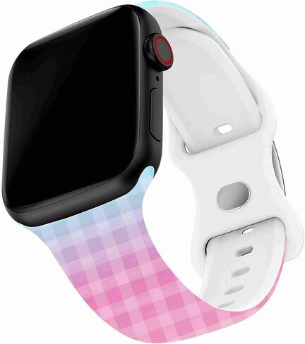 نطاقات الحبوب الأنيقة منقوشة متوافقة مع Apple Watch 38mm 40 مم 41 مم/لتر ، حزام معصم سليكون ناعم أنيقة من أجل IWatch SE و Series 10/9/8/7/5/5/4/3/2/1 (عنصر 10) in Saudi Arabia