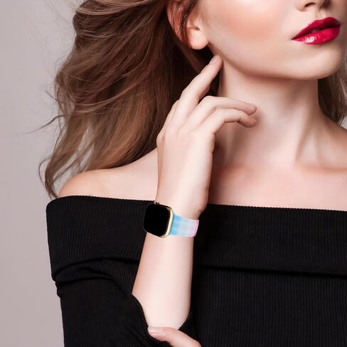 نطاقات الحبوب الأنيقة منقوشة متوافقة مع Apple Watch 38mm 40 مم 41 مم/لتر ، حزام معصم سليكون ناعم أنيقة من أجل IWatch SE و Series 10/9/8/7/5/5/4/3/2/1 (عنصر 10) in Saudi Arabia