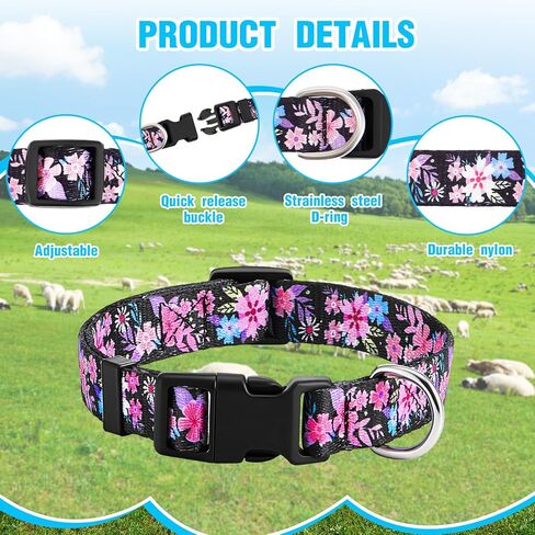 2 Pack Goat Collars with Bells, Sheep Grazing Copper Bells and Adjustable Nylon Collar Set Loud Bronze Bell for Small Farm Animal Sheep Cow Accessories(Vibrant Color) in Kuwait