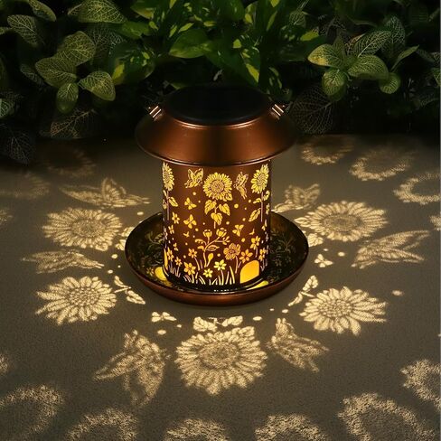 Sunflower Solar Bird Feeder for Outdoors Hanging Solar Lanterns Waterproof Metal Wild Bird Feeders Garden Outside Yard Decor Christmas Birthday Gifts for Women Mom (Butterfly in Kuwait