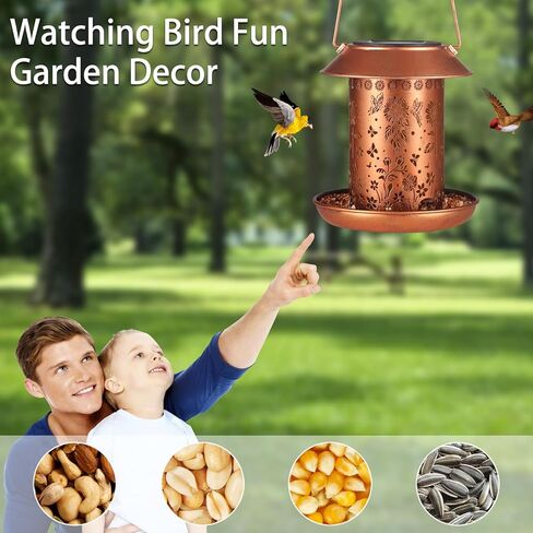 Sunflower Solar Bird Feeder for Outdoors Hanging Solar Lanterns Waterproof Metal Wild Bird Feeders Garden Outside Yard Decor Christmas Birthday Gifts for Women Mom (Butterfly in Kuwait