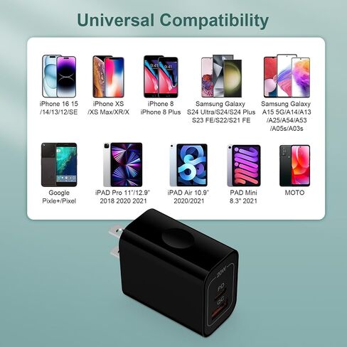 [2-Pack]Pixel 9 Fast Charging Block Type C Android Wall Plug for Google Pixel 9 Pro XL 8A 8 Pro 7 Pro 6 Watch 3/2,20W USB C Wall Charger 2-Port PD Power Adapter+ QC Wall Cube for iPhone 16 15 14 13 12 in Saudi Arabia