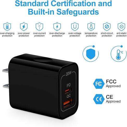[2-Pack]Pixel 9 Fast Charging Block Type C Android Wall Plug for Google Pixel 9 Pro XL 8A 8 Pro 7 Pro 6 Watch 3/2,20W USB C Wall Charger 2-Port PD Power Adapter+ QC Wall Cube for iPhone 16 15 14 13 12 in Saudi Arabia