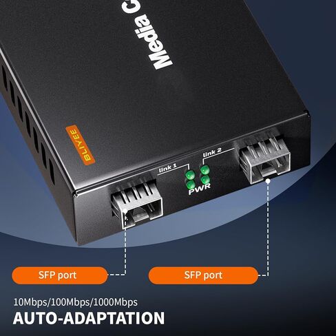 2.5G Fiber Media Converter | SFP to RJ45 Converter | Unmanaged 1x 100M/1G/2.5G Base-T RJ45 to 1x 2.5GBase-X SFP+ Slot | Support 2.5GBase-SR/LR Transceiver | Auto-Negotiation | Plug and Play in Saudi Arabia