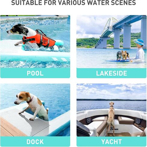 Inflatable Large Dog Water Ramp Float Floating Ramp-Swimming Pets Up to 200 Pounds Large Dogs-Inflatable Stairs for Boats, Docks, with Pump/Rope/Repair Kit - PVC Anti-Slip Fabric in Kuwait