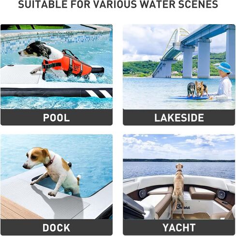 Inflatable Large Dog Water Ramp Float Floating Ramp-Swimming Pets Up to 200 Pounds Large Dogs-Inflatable Stairs for Boats, Docks, with Pump/Rope/Repair Kit - PVC Anti-Slip Fabric in Kuwait