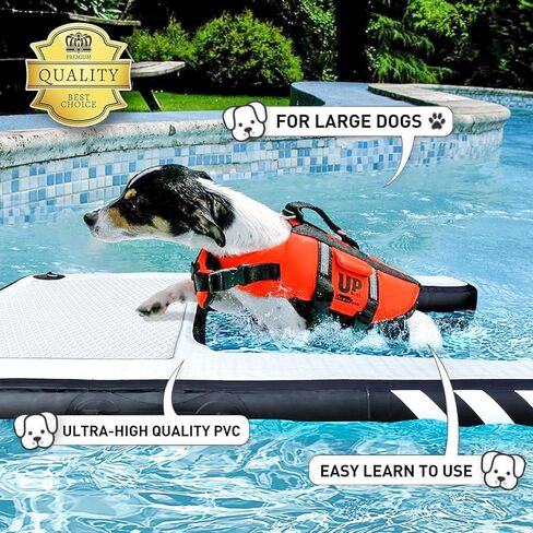 Inflatable Large Dog Water Ramp Float Floating Ramp-Swimming Pets Up to 200 Pounds Large Dogs-Inflatable Stairs for Boats, Docks, with Pump/Rope/Repair Kit - PVC Anti-Slip Fabric in Kuwait