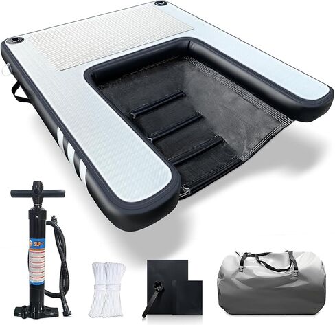 Inflatable Large Dog Water Ramp Float Floating Ramp-Swimming Pets Up to 200 Pounds Large Dogs-Inflatable Stairs for Boats, Docks, with Pump/Rope/Repair Kit - PVC Anti-Slip Fabric in Kuwait