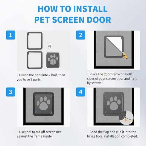 NAMSAN Dog Screen Door, Flap Opening 12 x 14 inches, Dog Door for Screen Door, Magnetic Self-Closing Large Pet Door for Sliding Door, Screen Door with Doggie Door Built in, Lockable, Black in Saudi Arabia