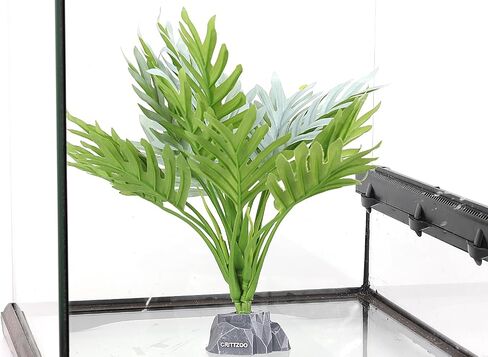 Reptile Terrarium Plants, Bearded Dragon Tank Decor Accessories for Ball Python Leopard Gecko Tree Frog Tarantula Lizard Corn Snake Tortoise Chameleon Crested Gecko - Fake Goeppertia Yellow in Kuwait