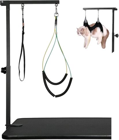 Dog Grooming Arm with Hammock,2 No Sit Haunch Holder&Loop Noose,Adjustable Height,Foldable Dog Grooming Table Arm for Small Dogs&Puppies, Pet Cat Grooming Kit in Kuwait