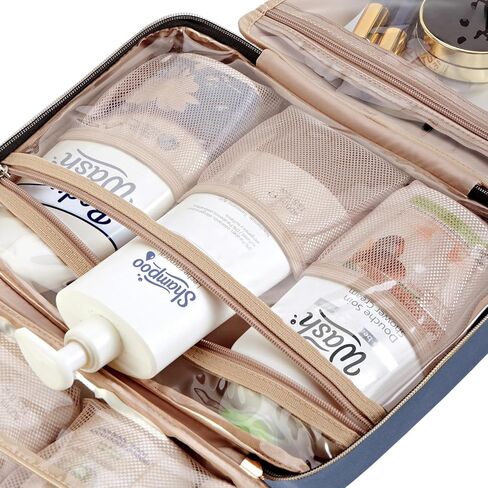 حقيبة أدوات الزينة للمسافح Nishel للنساء ، منظم معلق محمول للشامبو بحجم السفر ، والبلسم ، ومجموعة الفرش ، وملحقات المكياج ، والحجم المتوسط ​​، والوردي in Kuwait