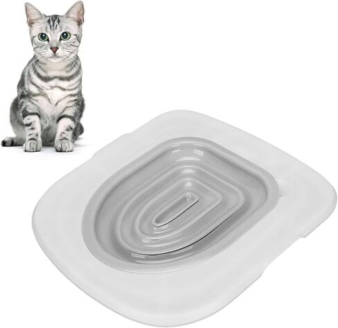 Ejoyous Cat Toilet Training Kit, Reusable Cat Toilet Trainer for Pet Cleaning, Universal Kitty Cat Potty Training Toilet System Train Cat to Use Toilet (White Tray, 1 Gray Inner Support) in Kuwait