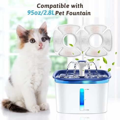 24 Pcs Cat Fountain Replacement Filters 12 Pack Cat Water Fountain Replacement Filters with 12 Pack Pre-Filter Sponges, Pet Fountain Filter Fit for 95oz/2.8L Automatic Pet Fountain Cat Water Fountain in Saudi Arabia