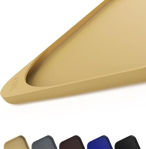 Silicone Pet Feeding Mat with Raised Edge & Residue Collection Pocket for Food and Water, Dog Bowl Mats, Cat Bowls Placemat with High Lip for Floor Waterproof, 19 x 12 x 0.7 Black in Kuwait