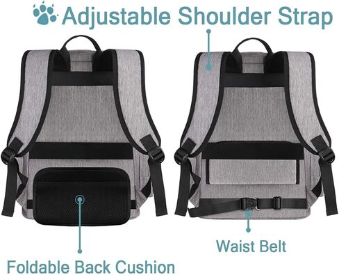Ytonet Dog Backpack Carrier, Pet Carrier Bag with Mesh for Small Dogs Cats Puppies, Comfort Cat Backpack Bag for Hiking Travel Camping Outdoor Hold Pets Up to 18 Lbs, Grey in Saudi Arabia