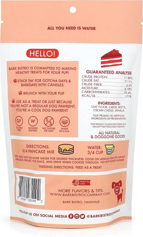 BUDDY BUDDER Birthday Bash Pooch Pancakes top w, Stack em' for Dog Birthdays w/Candle, 100% all natural, Healthy dog treats, No sugar or preservatives - Made in USA (14oz) in Kuwait