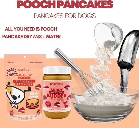 BUDDY BUDDER Birthday Bash Pooch Pancakes top w, Stack em' for Dog Birthdays w/Candle, 100% all natural, Healthy dog treats, No sugar or preservatives - Made in USA (14oz) in Kuwait