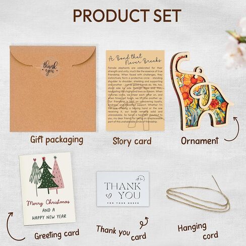 Friendship Elephant Easter Ornament with Story Card, Sisterhood Gifts for Women Tribe, Easter Basket Stuffers for Best Friends and Sisters, Special Bond Decor, Friendship Gifts for Women, Suncatcher in Saudi Arabia