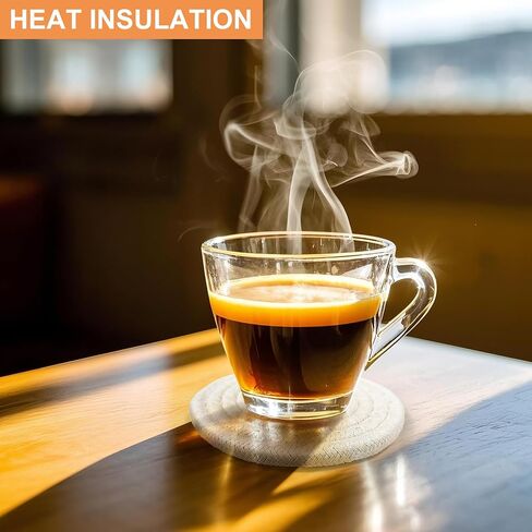 12 PCS Boho Drink Coasters ، Minimalist Cotton Handmonged Movel Extorbent Fisters ، Steal Cotton Coasters for Coffee Table ، Kitchen ، Home Decoration in Kuwait