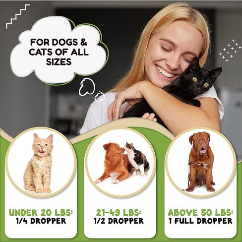 Hemp Oil for Dogs and Cats - Helps with Anxiety, Pain, Stress, Sleep, Arthritis, Seizures Relief - Hip and Joint Support - Calming Drops in Kuwait