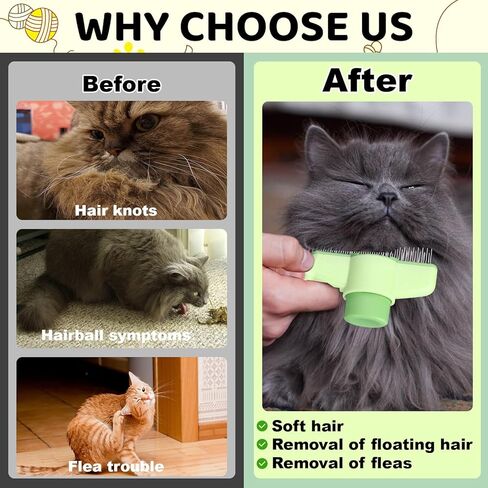 مشط إزالة شعر الحيوانات الأليفة من Xangnier بفرشاة تنظيف ذاتية التنظيف الذاتي ، مشط De-shedding للشعر القصير والطويل ، مستلزمات الأليفة للقطط والكلاب in Saudi Arabia