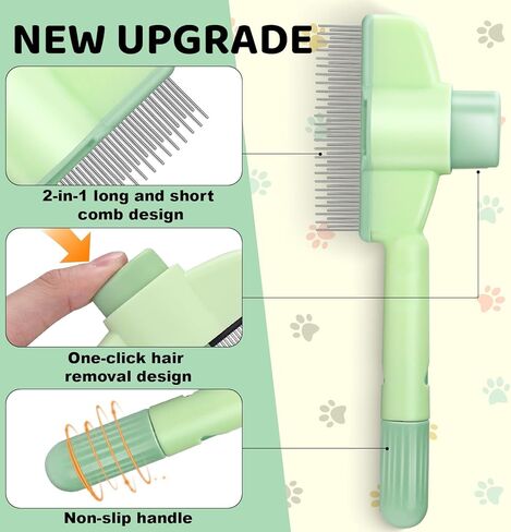 مشط إزالة شعر الحيوانات الأليفة من Xangnier بفرشاة تنظيف ذاتية التنظيف الذاتي ، مشط De-shedding للشعر القصير والطويل ، مستلزمات الأليفة للقطط والكلاب in Saudi Arabia