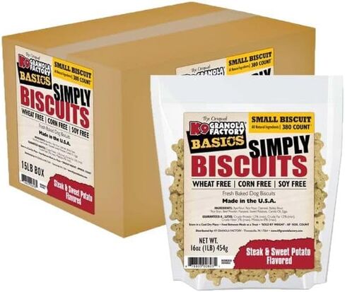 K9 Granola Factory Simply Biscuits With Steak And Sweet Potato, Small 16 Ounces in Saudi Arabia