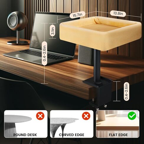 سرير مكتب قط ، سرير القطط القوي للمكتب مع غطاء قابل للغسل ، صيف وشتاء ثنائية ، سرير عش أليف ناعم مريح مع إطار فولاذي مقوى ، تجميع سهل للمكتب/غرفة الدراسة المنزلية in Kuwait