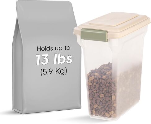 IRIS USA Dog Food Storage Container, Airtight Lid, 2-Cup Scoop, Up to 13 Pounds Pet Food Storage, Versatile Pet Food Bin, Treats, BPA Free, Dark Gray in Kuwait